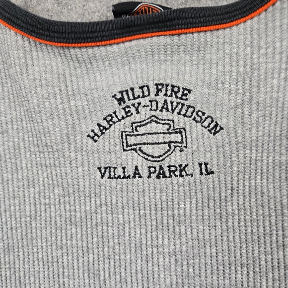Vintage Harley Davidson Thermal Shirt Womens XL Gray 100th Anniversary Biker Y2K - Picture 10 of 15